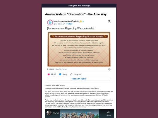 thoughtsandmusings/amegraduation screenshot