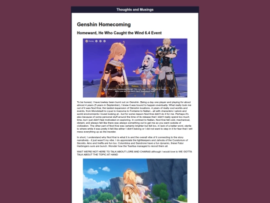 thoughtsandmusings/genshinhomecoming screenshot