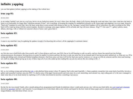 blog/log screenshot