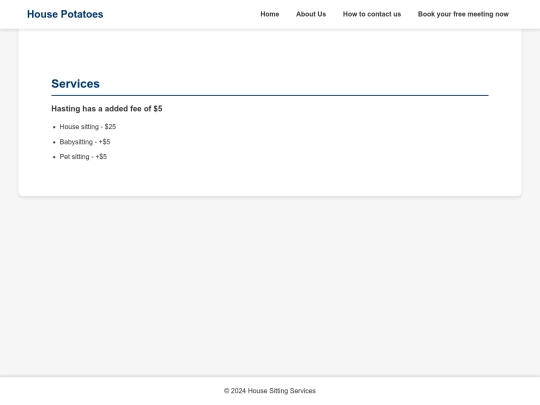 services screenshot