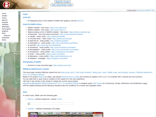 links screenshot