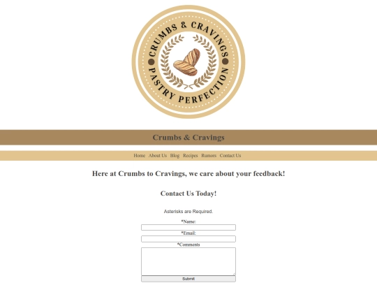 bakery/contact screenshot
