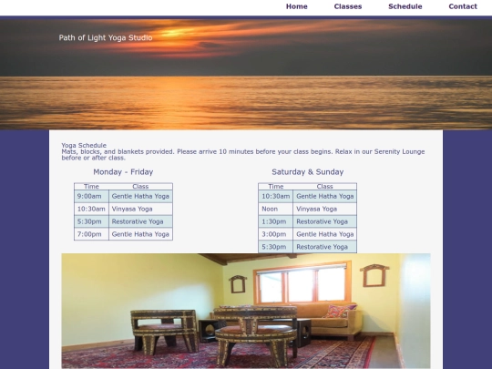 yoga/schedule screenshot