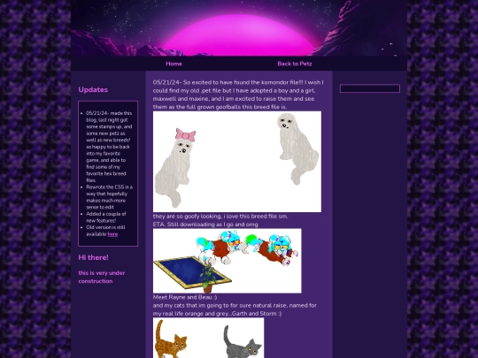 petz/blog screenshot