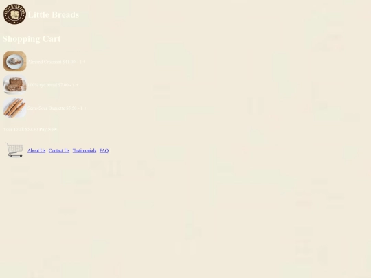 E-Commerce Webpage/shoppingcart screenshot