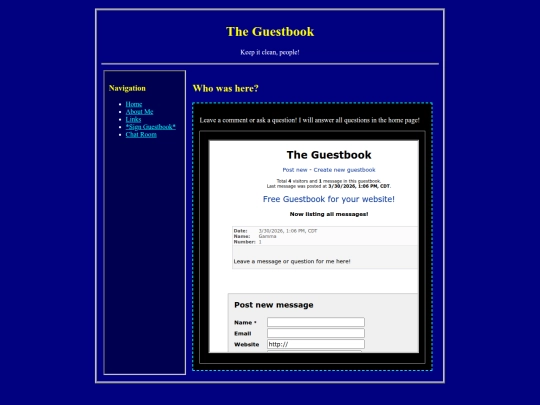 guestbook screenshot