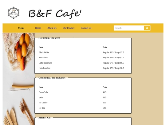 menu screenshot
