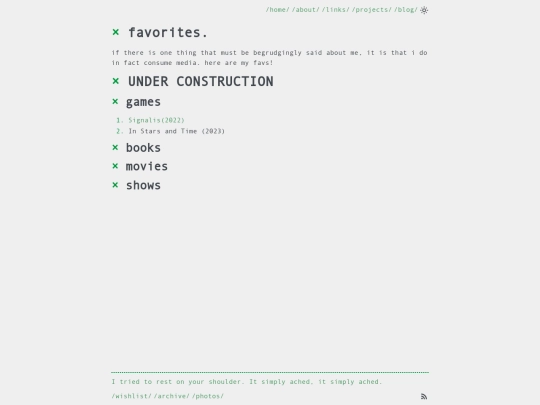 favorites screenshot