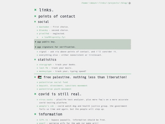 links screenshot