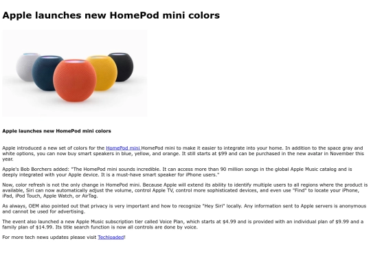 ApplelaunchesnewHomePodminicolors screenshot