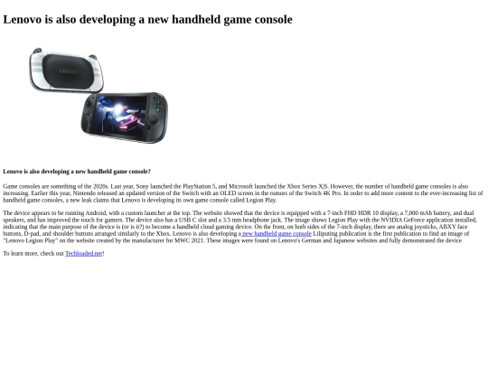 Lenovoisalsodevelopinganewhandheldgameconsole screenshot