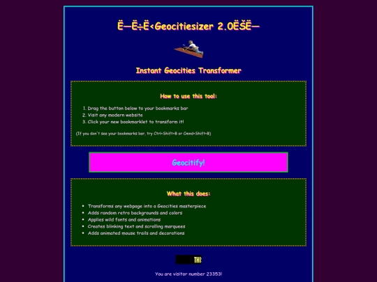 geocitiesizer2/geo2 screenshot
