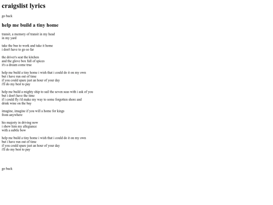 music/craigslistlyrics screenshot