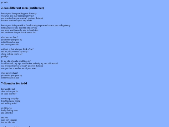 music/degenerate.lyrics screenshot