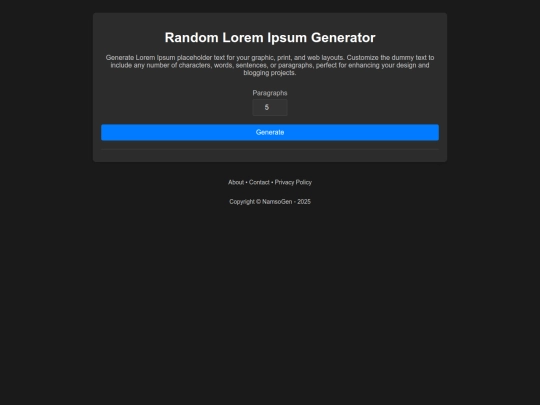 generate/lorem-ipsum screenshot