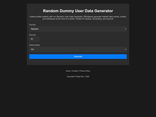 generate/users screenshot