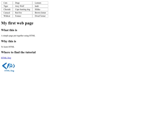 myfirstpage screenshot