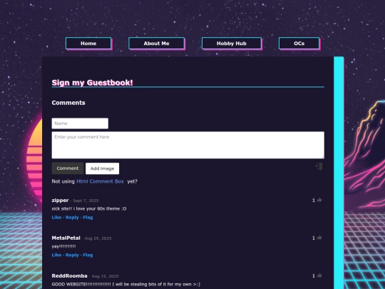 guestbook screenshot