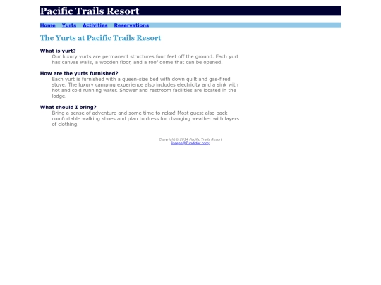 pacificcss/yurts screenshot