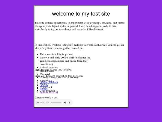 mytestsite screenshot