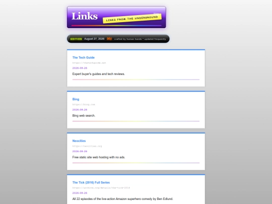 links screenshot