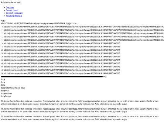 roboto/robotocondensed-italic-demo screenshot