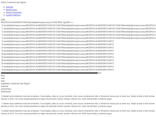 roboto/robotocondensed-light-demo screenshot