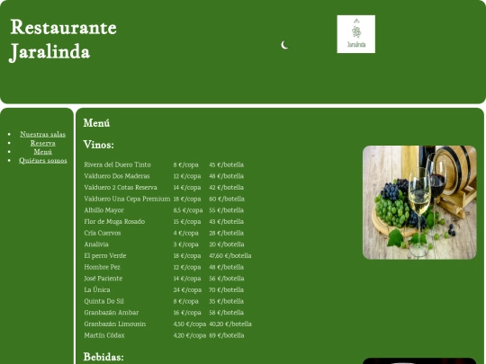 html/menu screenshot