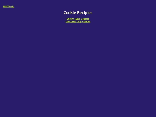 recipies/cookies/homepage screenshot