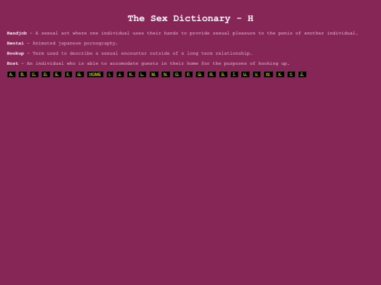 thesexdictionary/h screenshot