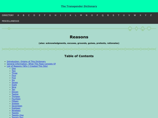 thetransgenderdictionary/r/reasons screenshot