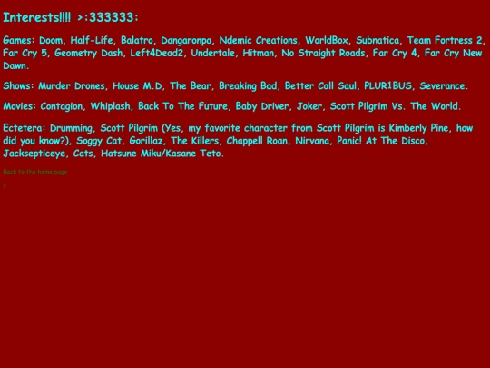 Interests screenshot