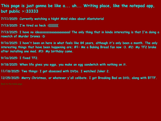 Writing screenshot
