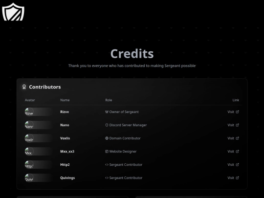 Sergant Int/Credits/www.Sergeant.Now.Credits screenshot