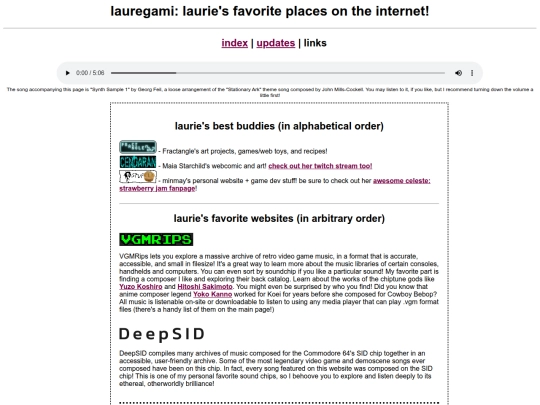 links screenshot