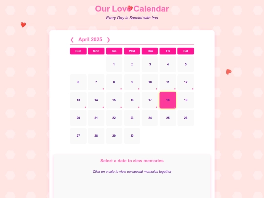 love_calender screenshot