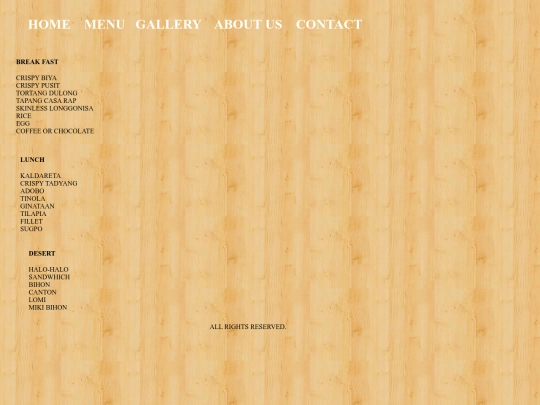 menu screenshot