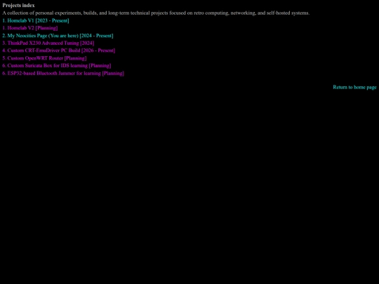 projects screenshot