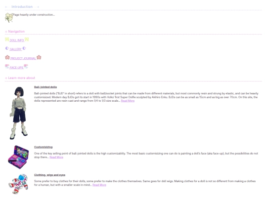 home page/doll screenshot