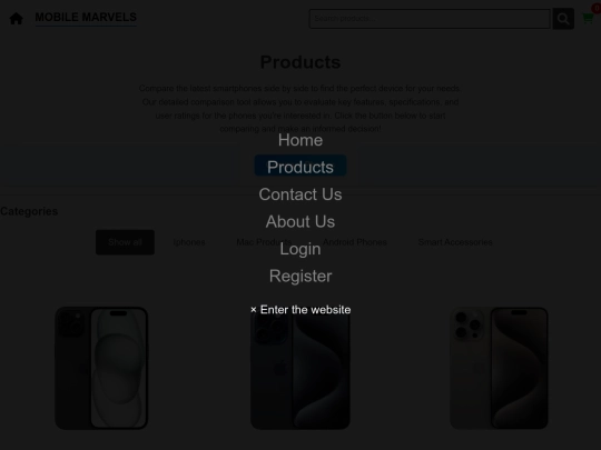 products screenshot