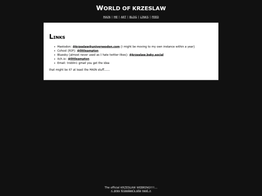 links screenshot