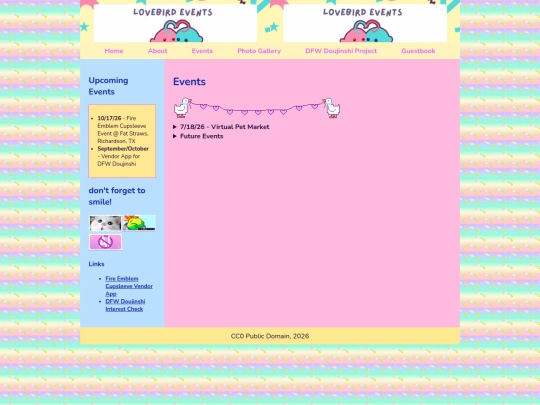 events screenshot