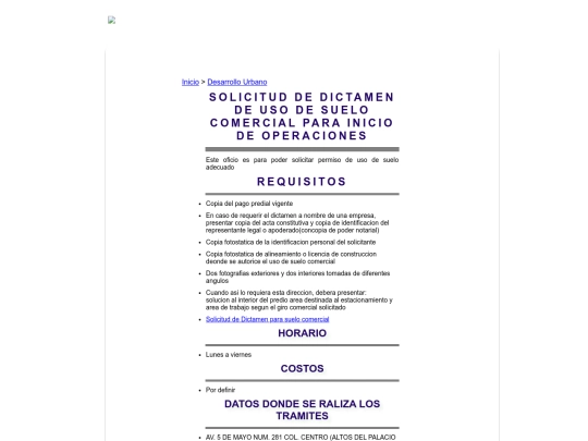 SolDictamenUsoSueloComercialInicioOperaciones screenshot