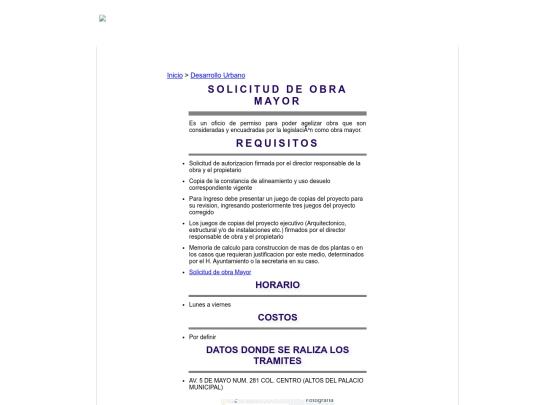 Solicitud Obra Mayor screenshot