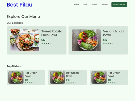 menu screenshot