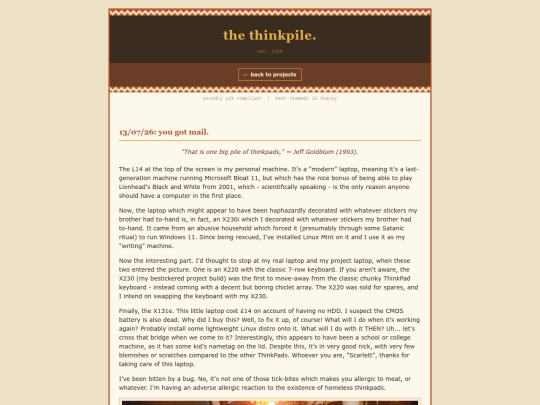 projectpages/thinkpile screenshot