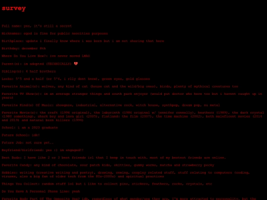 survey screenshot