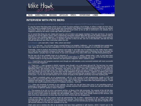 interviews/PeteBerg screenshot