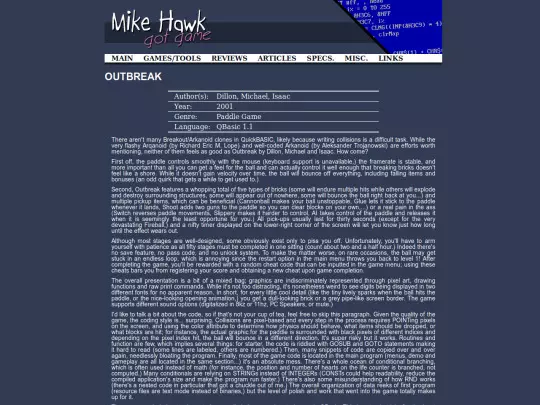 reviews/oubtreak screenshot