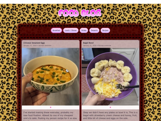 Foodblog screenshot